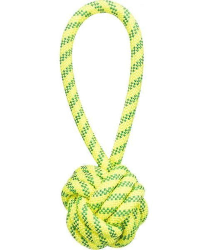 Trixie Aquatoy Touw Met Bal Drijvend Polyester Geel / Groen 7X7X21 CM